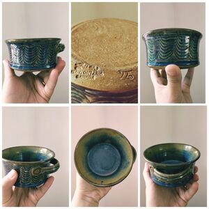 🐞Studio artisan Donn Zver Artist Drip Glazed Pottery Serving bowl Iridescent